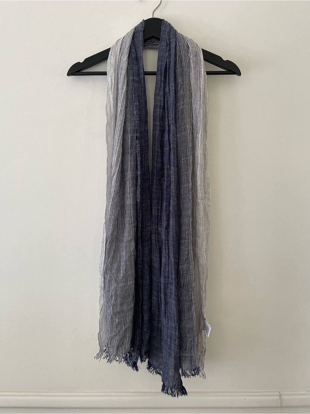 Joie Blue Grey Striped Scarf OS